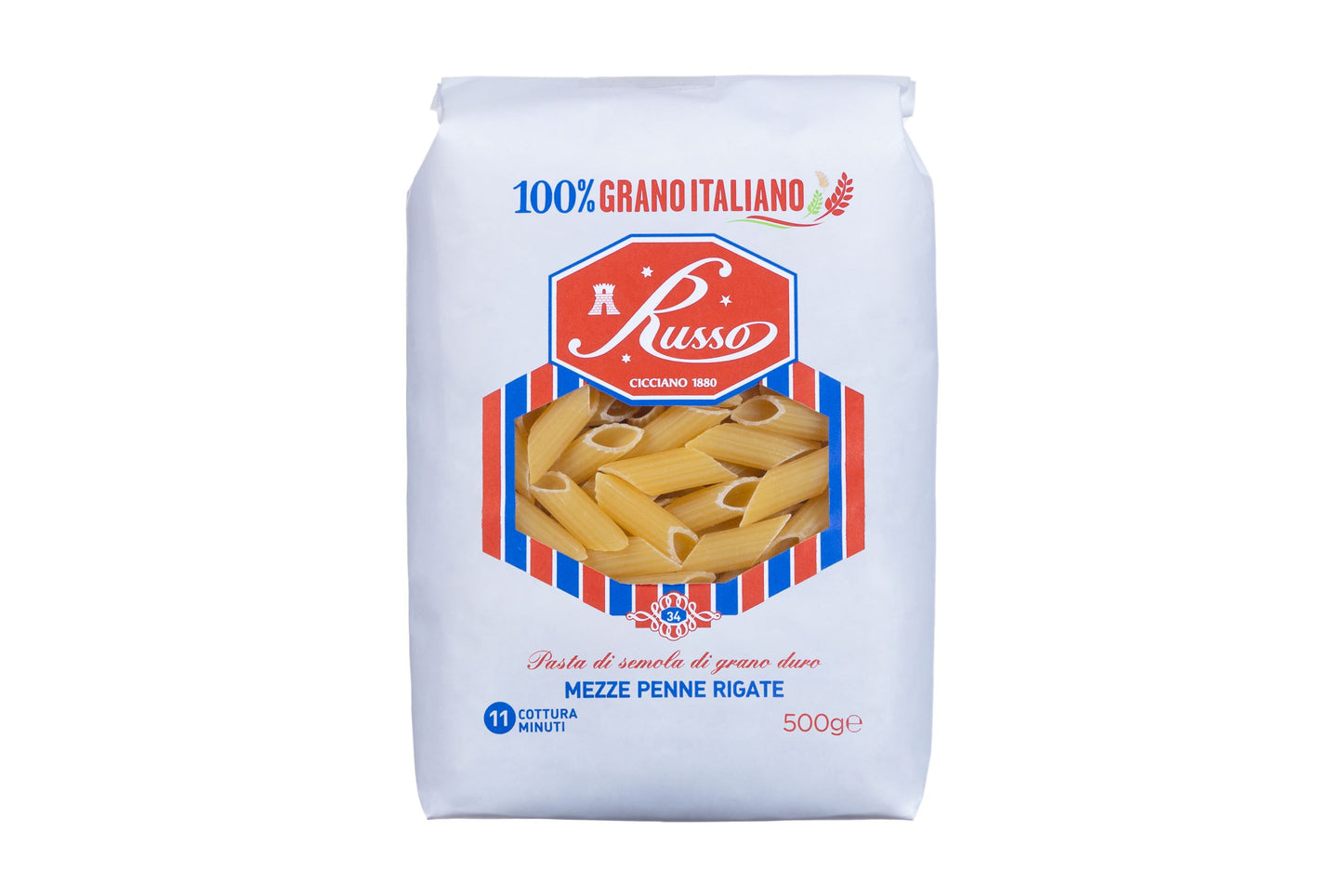 Mezze Penne Rigate - Russo di Cicciano - 500gr